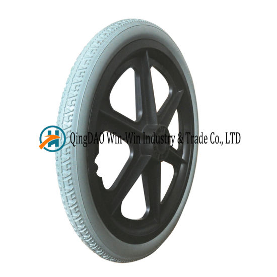 16*1.75 Solid Urethane Foam Wheels for Wheelchairs with Caps